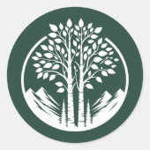 Sticker Rond Mariage sous l'arbre vert d'Aspe (Devant)