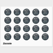 Sticker Rond Mariage Starry Night et String Lights (Feuille)