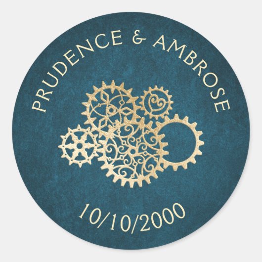Sticker Rond Mariage Steampunk (Devant)