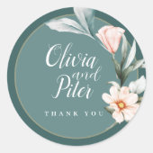 Sticker Rond mariage stiker botanique (Devant)