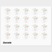 Sticker Rond Mariage succulent rose pâle Eucalyptus vert (Feuille)