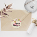 Sticker Rond Mariage Super rétro de la puissance 70<br><div class="desc">Célébrez en style avec ces autocollants de mariage rétro très tendance des années 70. Le design est facile à personnaliser avec votre libellé d'événement spécial et vos invités seront ravis quand ils reçoivent ces fabuleux autocollants. Les éléments correspondants se trouvent dans la collection.</div>