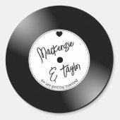 Sticker Rond Mariage sur Disque Vinyle Rétro (Devant)