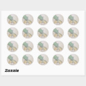 Sticker Rond Mariage sur la Plage Ananas (Feuille)