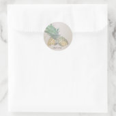 Sticker Rond Mariage sur la Plage Ananas (Sac)