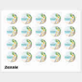 Sticker Rond Mariage sur la plage | Personnalisez (Feuille)