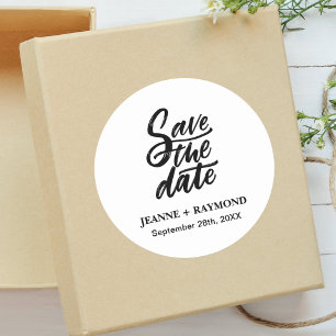 Sticker Rond Mariage sur mesure avec date de sauvegarde calligr