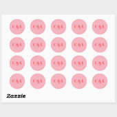 Sticker Rond Mariage tendance Retro Pink (Feuille)