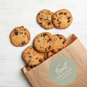 Sticker Rond Mariage Tendance Sage Green Prenez Un Plaisir