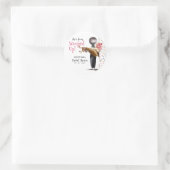 Sticker Rond Mariage Thème Crème Glacée à la Fraise (Sac)