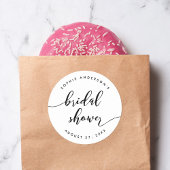 Sticker Rond Mariage Thème Noir et Blanc Relax Script