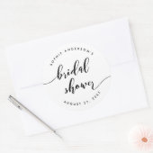 Sticker Rond Mariage Thème Noir et Blanc Relax Script Shower de (Enveloppe)