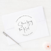 Sticker Rond Mariage Thème Script Moderne Elle Va Se Marier (Enveloppe)