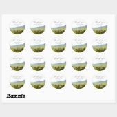 Sticker Rond Mariage toscan Favor Photo Merci (Feuille)