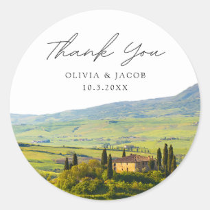 Sticker Rond Mariage toscan Favor Photo Merci