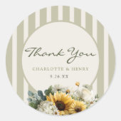Sticker Rond Mariage Tournesol (Devant)