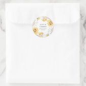 Sticker Rond Mariage Tournesol Fin Été Favoriser (Sac)