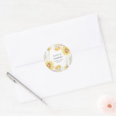 Sticker Rond Mariage Tournesol Fin Été Favoriser (Enveloppe)