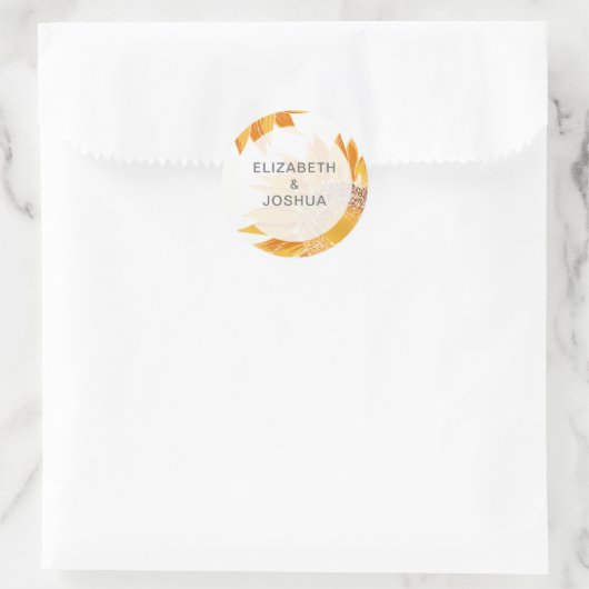 Sticker Rond Mariage Tournesol Moderne (Sac)