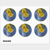 Sticker Rond Mariage Tournesols (Feuille)