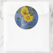 Sticker Rond Mariage Tournesols (Sac)