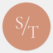 Sticker Rond Mariage traditionnel Burnt Orange élégant (Devant)