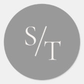 Sticker Rond Mariage traditionnel gris élégant (Devant)