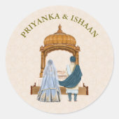 Sticker Rond Mariage traditionnel indien (Devant)