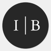 Sticker Rond Mariage traditionnel noir élégant (Devant)