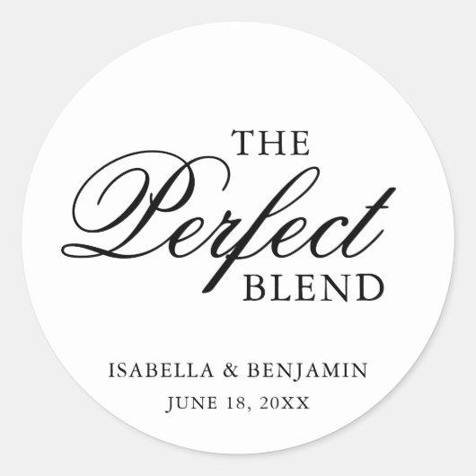 Sticker Rond Mariage traditionnel noir et blanc Formal élégant (Devant)