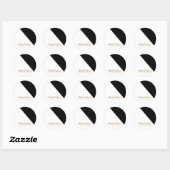 Sticker Rond Mariage triangle noir & blanc classique personnali (Feuille)
