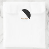 Sticker Rond Mariage triangle noir & blanc classique personnali (Sac)