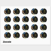 Sticker Rond Mariage tribal Cute Kokopelli Enregistrer la date (Feuille)