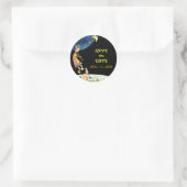 Sticker Rond Mariage tribal Cute Kokopelli Enregistrer la date (Sac)