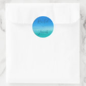 Sticker Rond Mariage Tropical Blue & Green Beach (Sac)