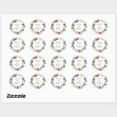 Sticker Rond Mariage Tropical de Destination (Feuille)