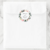 Sticker Rond Mariage Tropical de Destination (Sac)