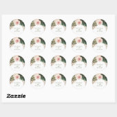 Sticker Rond Mariage tropical orange vif et brûlé (Feuille)