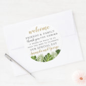 Sticker Rond Mariage tropical, préférez un remerciement personn (Enveloppe)