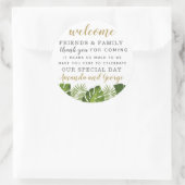 Sticker Rond Mariage tropical, préférez un remerciement personn (Sac)