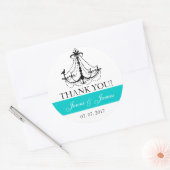 Sticker Rond Mariage turquoise Chandelier chandelier Favoriser  (Enveloppe)