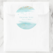 Sticker Rond Mariage Turquoise Favor Merci (Sac)