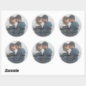 Sticker Rond Mariage Typographie Script Merci (Feuille)