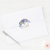 Sticker Rond Mariage Ultra Violet Aquarelle Floral (Enveloppe)