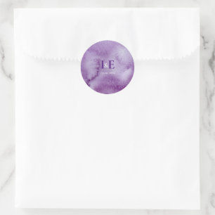 Sticker Rond Mariage Ultra Violet Couleur Violet Élégant Lavage