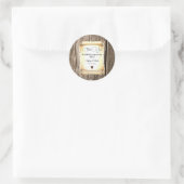 Sticker Rond Mariage unique de défilement et de plume (Sac)