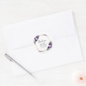 Sticker Rond Mariage végétal violet Fleur Merci Favor (Enveloppe)