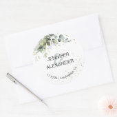 Sticker Rond Mariage verdoyant (Enveloppe)