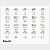 Sticker Rond Mariage verdoyant (Feuille)