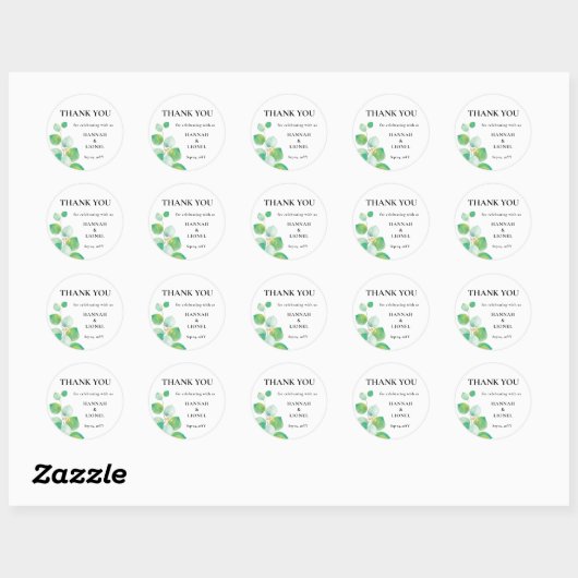 Sticker Rond Mariage verdoyant (Feuille)